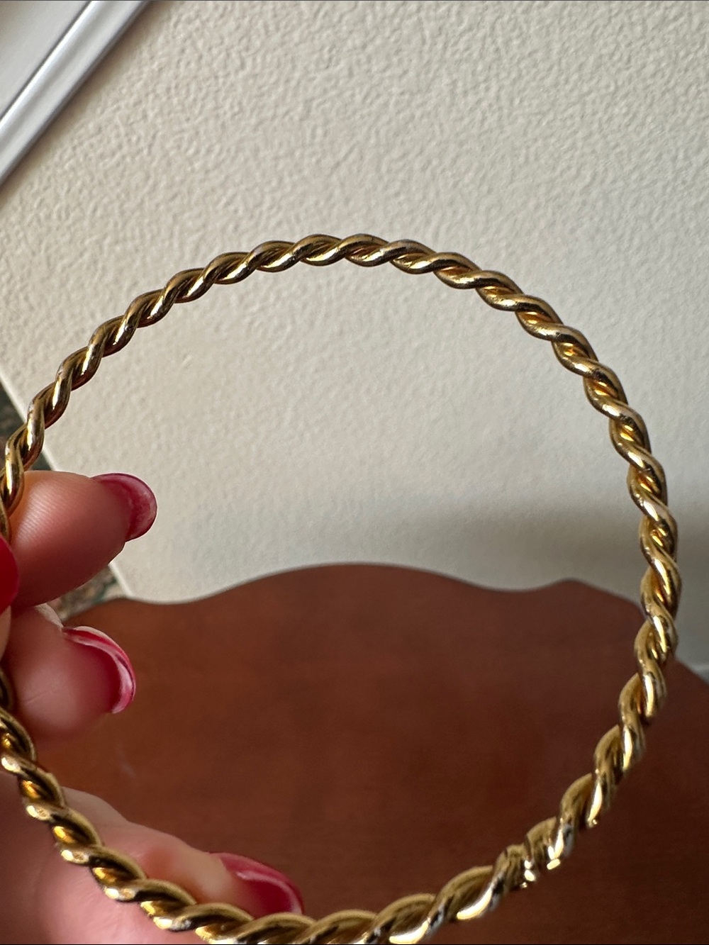 Fashion Jewelry Gold Twisted Rope Bangle - Picture 3 of 8